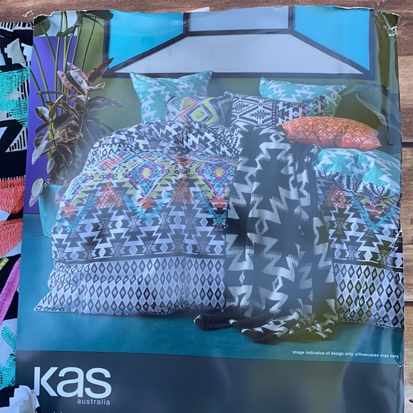 KAS Bedding Kas Australia Aztec Embroidered Twin Duvet Nwt Poshmark